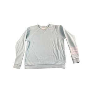 Sol Angeles Light Blue Wave Striped Raglan Sleeve Sweatshirt‎ Top Size L